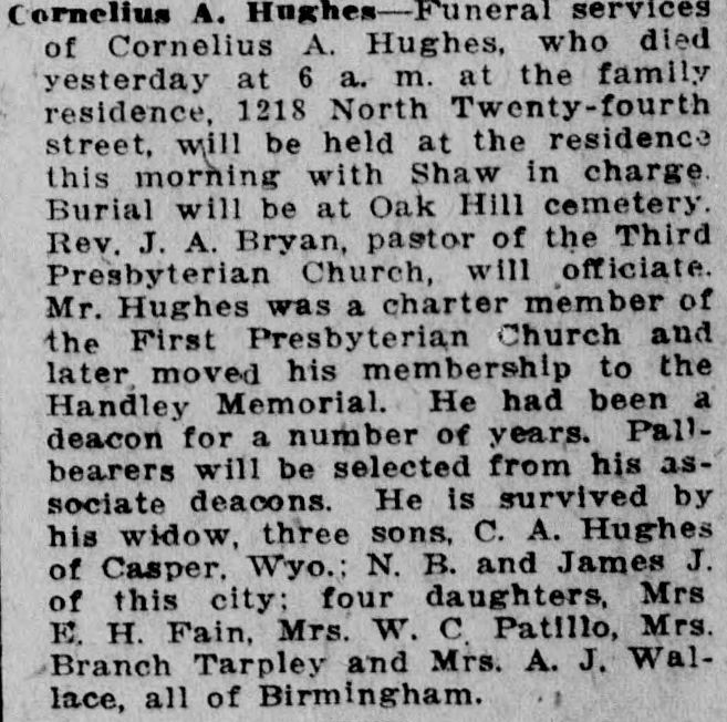 Cornelius A. Hughes obituary